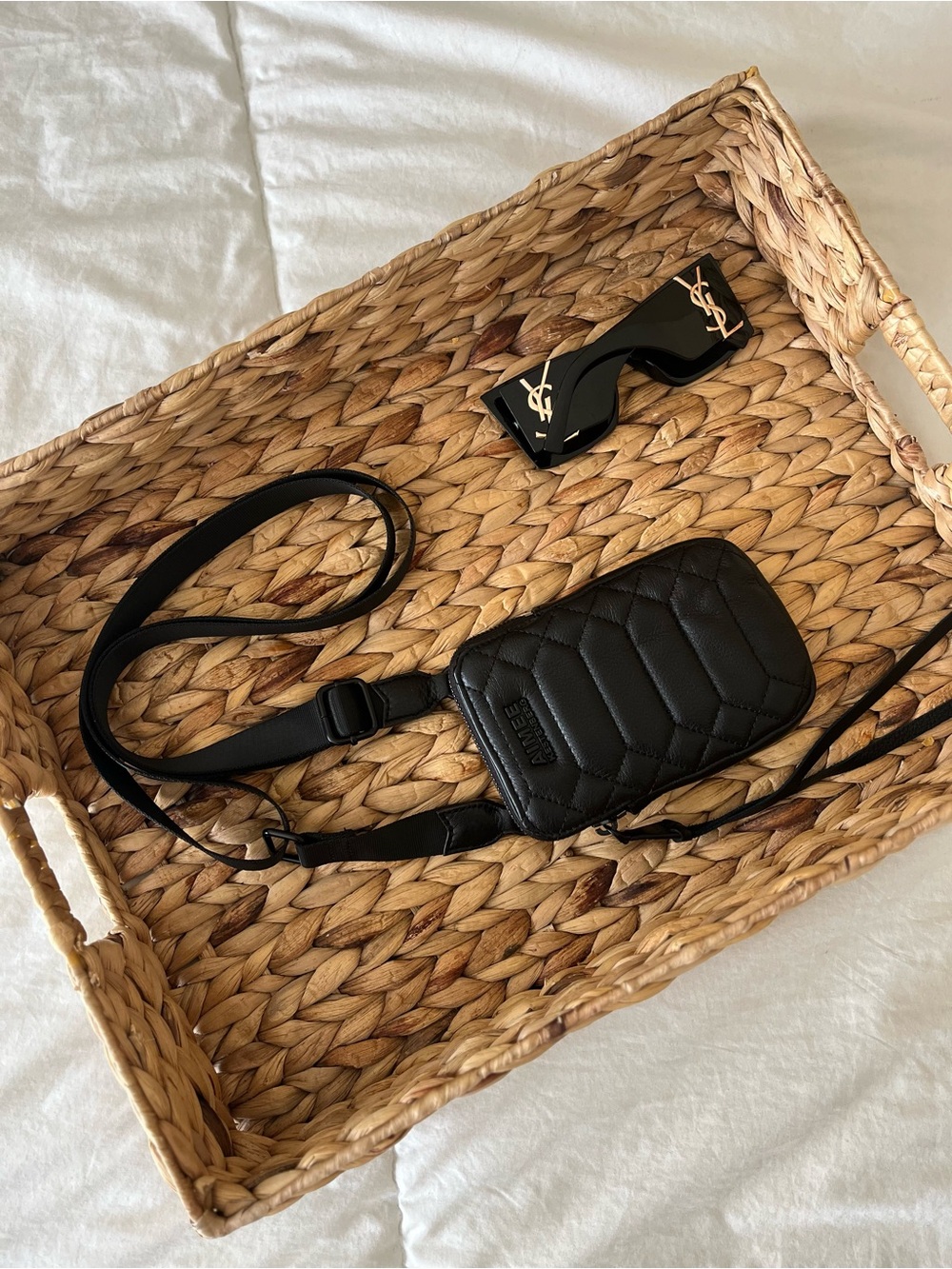Aimee Kestenberg Black Quilted Crossbody Phone Bag